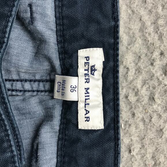 Peter Millar Chino Performance Pants Men's Size 36 Relaxed Fit Golf Blue - Picture 3 of 10